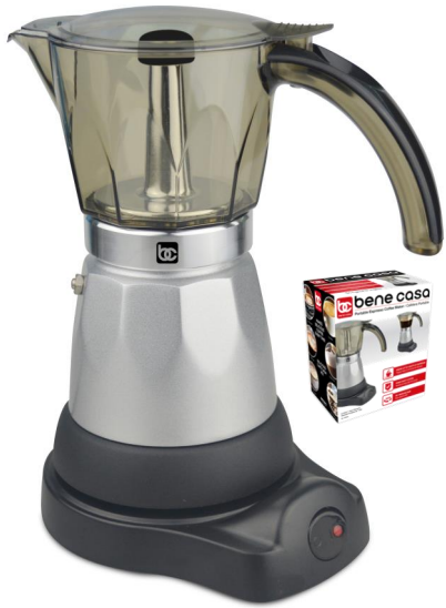 CAFETERA ELECTRICA PLATEADA MATE DE 6 TAZAS BC-90264