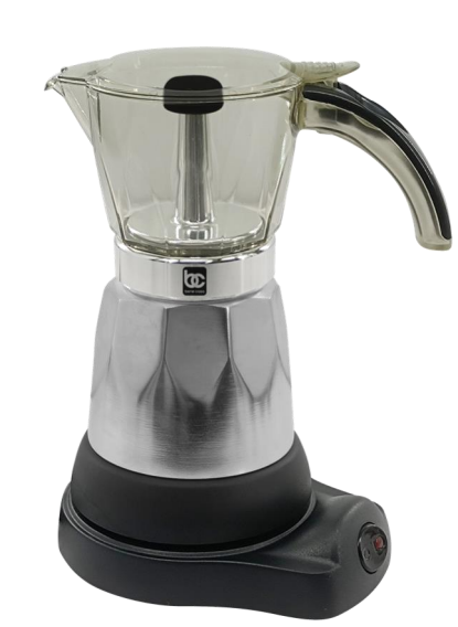 CAFETERA ELECTRICA PLATEADA BRILLO 3 TAZAS BC-58808