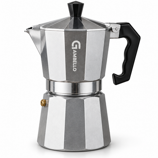 Gambello Aluminum Stovetop Espresso Coffee Maker Moka Pot