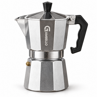Gambello Aluminum Stovetop Espresso Coffee Maker Moka Pot