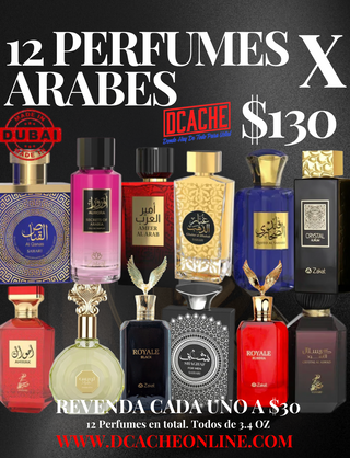 12 PERFUMES ARABES POR $130