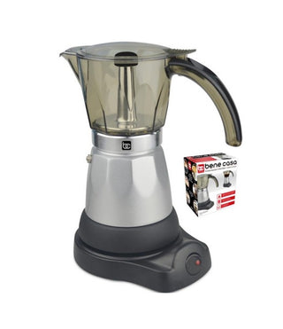 CAFETERA ELECTRICA PLATEADA MATE  DE 6 TAZAS BC-90264